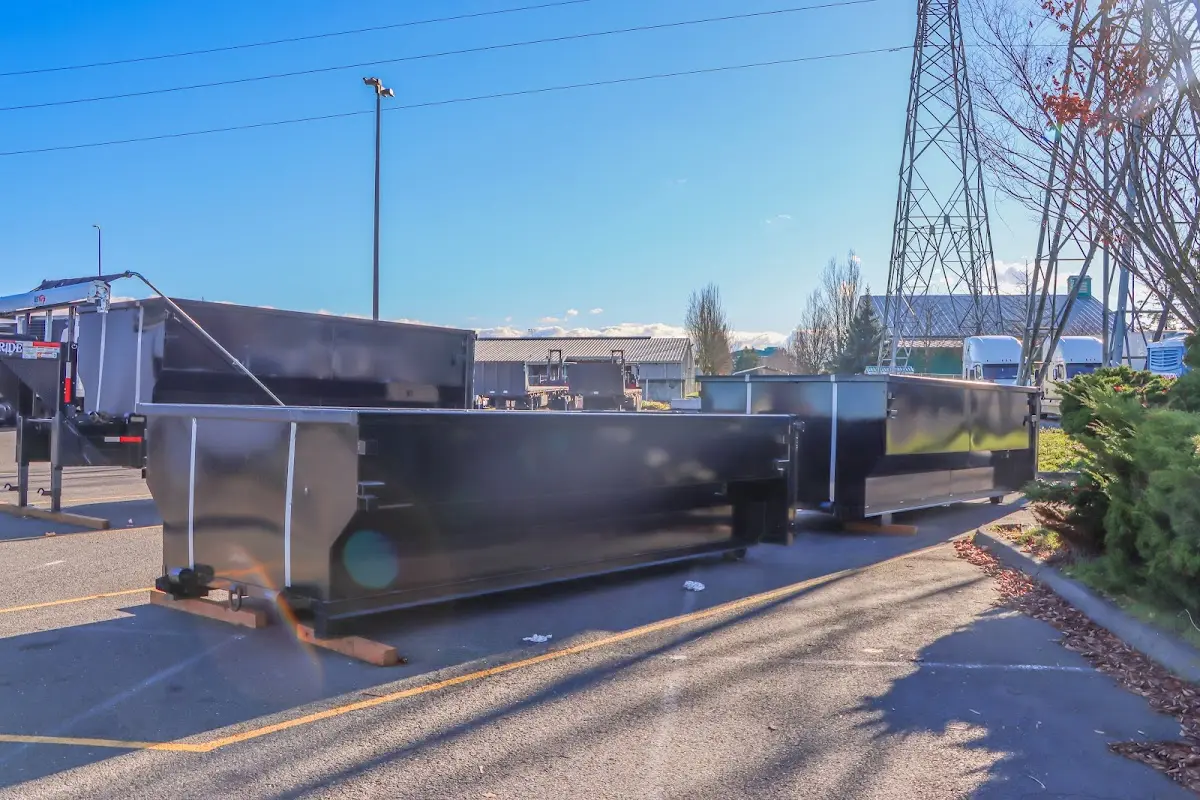 Roll-off dumpster ready for waste disposal at job site for Residential Dumpster Rental in Hutchinson